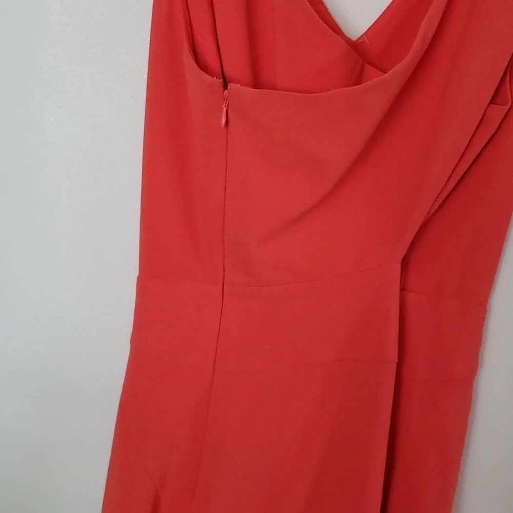 Banana Republic peach orange cross back summer dress, mini dress, wedding guest.